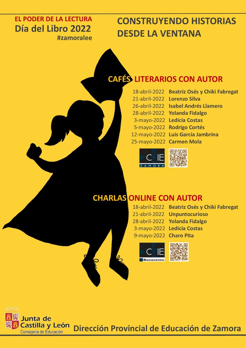 #zamoralee La Dirección Provincial de Educación de Zamora <a href="/educacyl/">Educación JCyL</a> y los  <a href="/cfiezamora/">CFIE de Zamora</a> y <a href="/cfiebenavente/">cfiebenavente</a> abren un curso más sus ventanas para hablar de libros, de literatura… con escritores, docentes y alumnos y seguir “Construyendo historias desde la ventana”.  <a href="/Hoy_Libro/">¡Hoy Libro!</a>