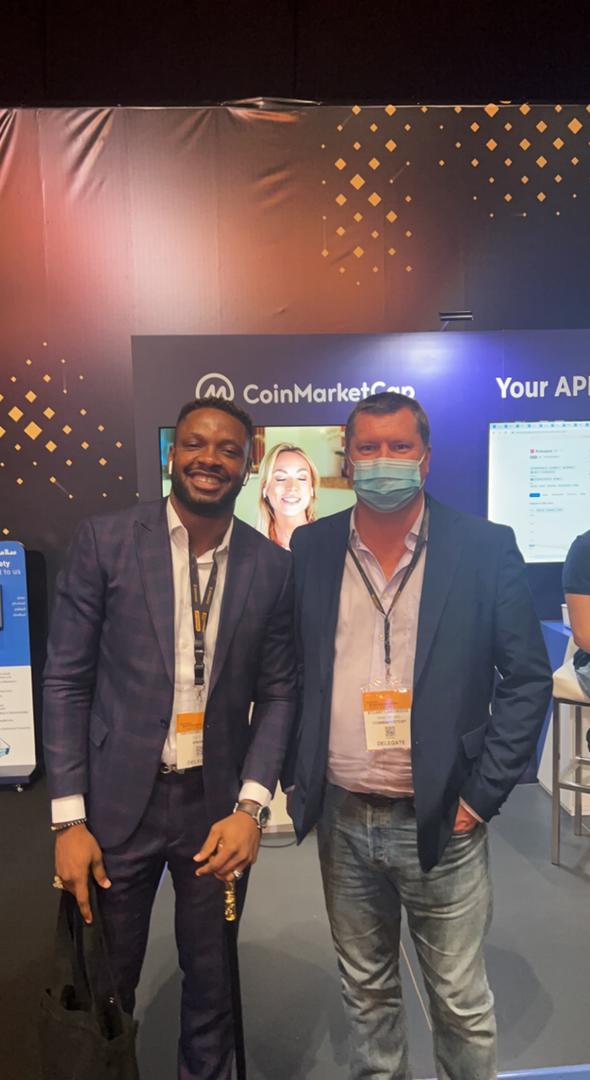 Day 1 at #BinanceBlockchainWeek in Dubai and the team met Nigeria's coolest guy <a href="/crossdabossike/">Cross Okonkwo ✝️</a> 😎  He loves CoinMarketCap more than anyone we have ever met ❤️