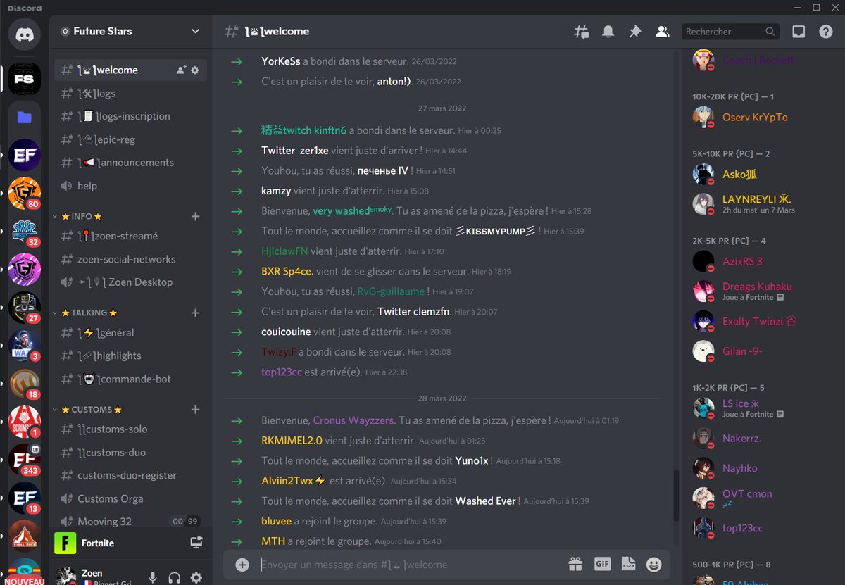 zoenvalo's tweet image. 🇬🇧You want to join this grinding serv with good players ? RT X FAV X Tag 3 friends who play fortnite🇬🇧 🇫🇷Tu veux rejoindre ce serv de grindeur avec des bons joueurs ? RT X FAV X @ 3 potes qui joue à fortnite 🇫🇷