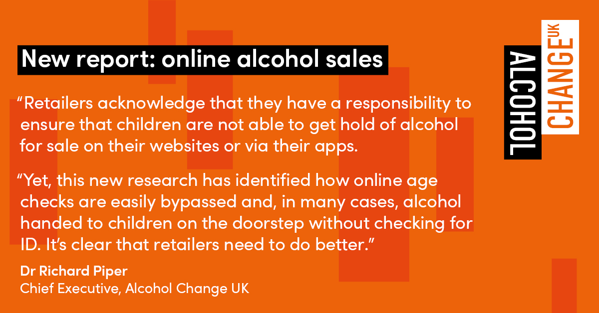 New research by <a href="/AlcoholChangeUK/">Alcohol Change UK</a> highlights major weaknesses in online age verification controls, and failures in checking age when delivering alcohol to homes.
The charity is calling for improvements to better protect children. alcoholchange.org.uk/publication/de… #DeliveringAProblem