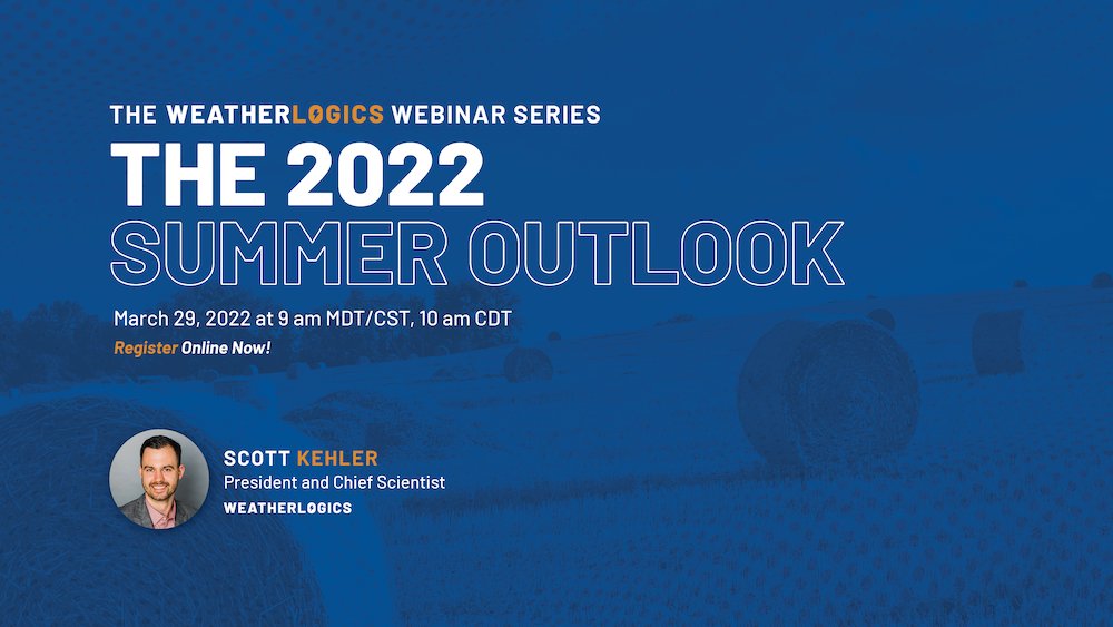 weatherlogics's tweet photo. Join us tomorrow Tues Mar 29 at 10am/cdt  for our final webinar of the season: 
The 2022 Summer Outlook 
Meteorologist Scott Kehler will be available to answer your questions. 
It's free and anyone can register!
#plant22 #CdnWx #CdnAg #SummerWx2022 

https://t.co/iQv6NaD3WQ https://t.co/fxgaqX0DWB