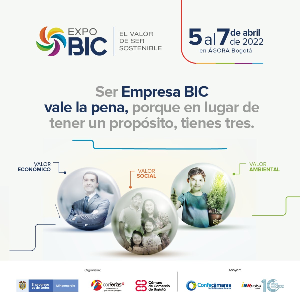 camaracomerbog's tweet photo. Te invitamos a #ExpoBIC, conoce el nuevo sistema empresarial de Beneficio e Interés Colectivo que promueve políticas para el crecimiento de ecosistemas empresariales.
📅 Del 5 al 7 de abril
⏰9:00 a. m. - 6:00 p. m.
📍Ágora (Bogotá)
Inscríbete aquí ▶️ https://t.co/JhuR1jmZsI https://t.co/fQJqnvwRMV