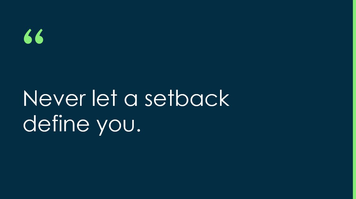 BillRMcDermott's tweet photo. Setbacks don’t define your character.. They reveal it. Using your pain as a superpower will make you unstoppable. #MondayMotivation https://t.co/F0DbsdRja4