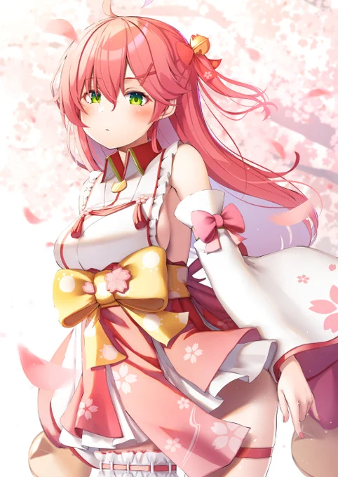 桜と巫女
 #miko_Art 