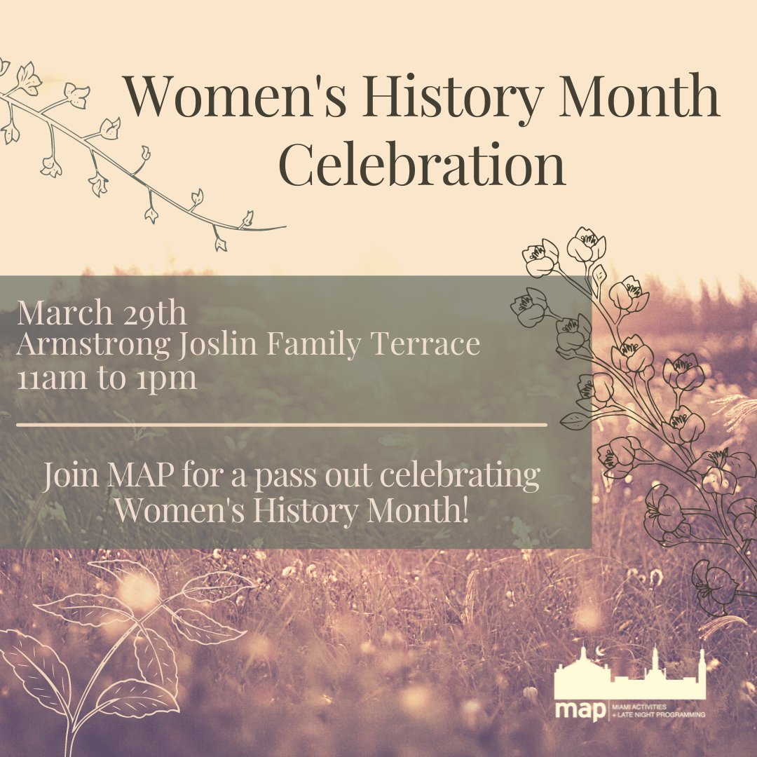 Miami MAP (@miami_map) on Twitter photo Join MAP at the Joslin Terrance to celebrate Women's History Month and for the chance win prizes π π©π» π©π½β𦱠Join MAP at the Joslin Terrance to celebrate Women's History Month and for the chance win prizes π π©π» π©π½βπ¦±
