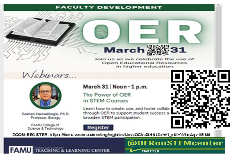 Join us for the "Getting Started with “Open Edu. Resources on STEM" live-webinar on Thu, March 31 @ 12-noon. #OER #STEM #HBCU #FAMU <a href="/weareCASL/">Center for the Advancement of STEM Leadership</a> <a href="/JoanGallos/">Dr. Joan V. Gallos</a>  “studentsuccess #open -Last Chance to Register at famu.zoom.us/meeting/regist…