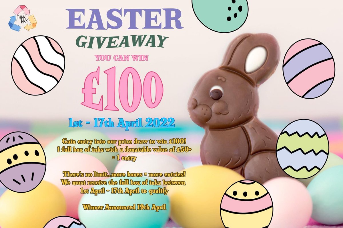 ThinkInksUK's tweet photo. How sweet is this!! 🤤🐥

Every FULL box of inks with a value of £50+ that we collect between 1st &amp; 17th April, you will automatically be added into our £100 EASTER GIVEAWAY!

1 FULL box of inks = 1 Entry and there's no limit to number of entries..more boxes..more entries! https://t.co/9PDw7F4wjf