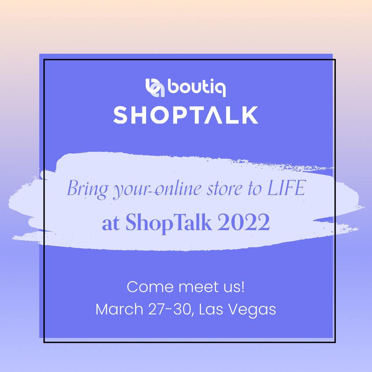Boutiq_app's tweet photo. We're at ShopTalk 2022 - come meet us!
#shoptalk #shoptalk2022 #shopifyplus #boutiq #bringyouronlinestoretolife https://t.co/VjCAicWs9m