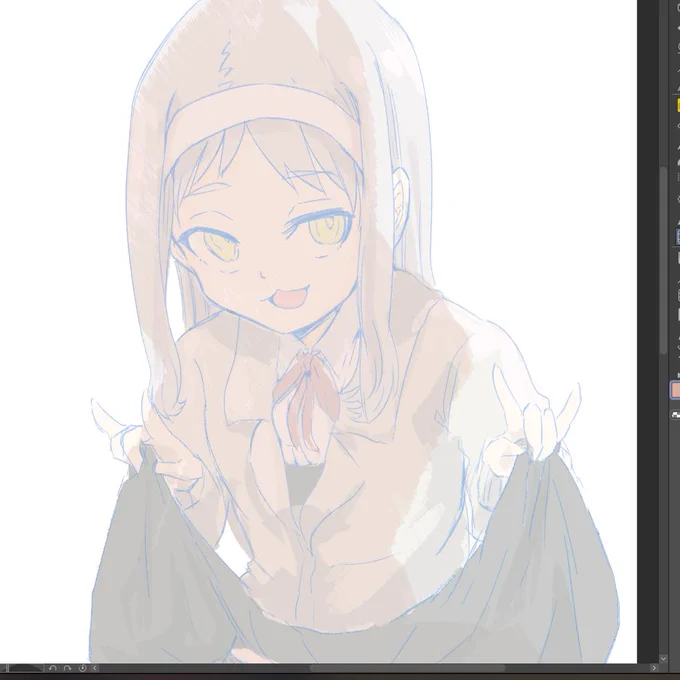 静(雪花服)作業中 