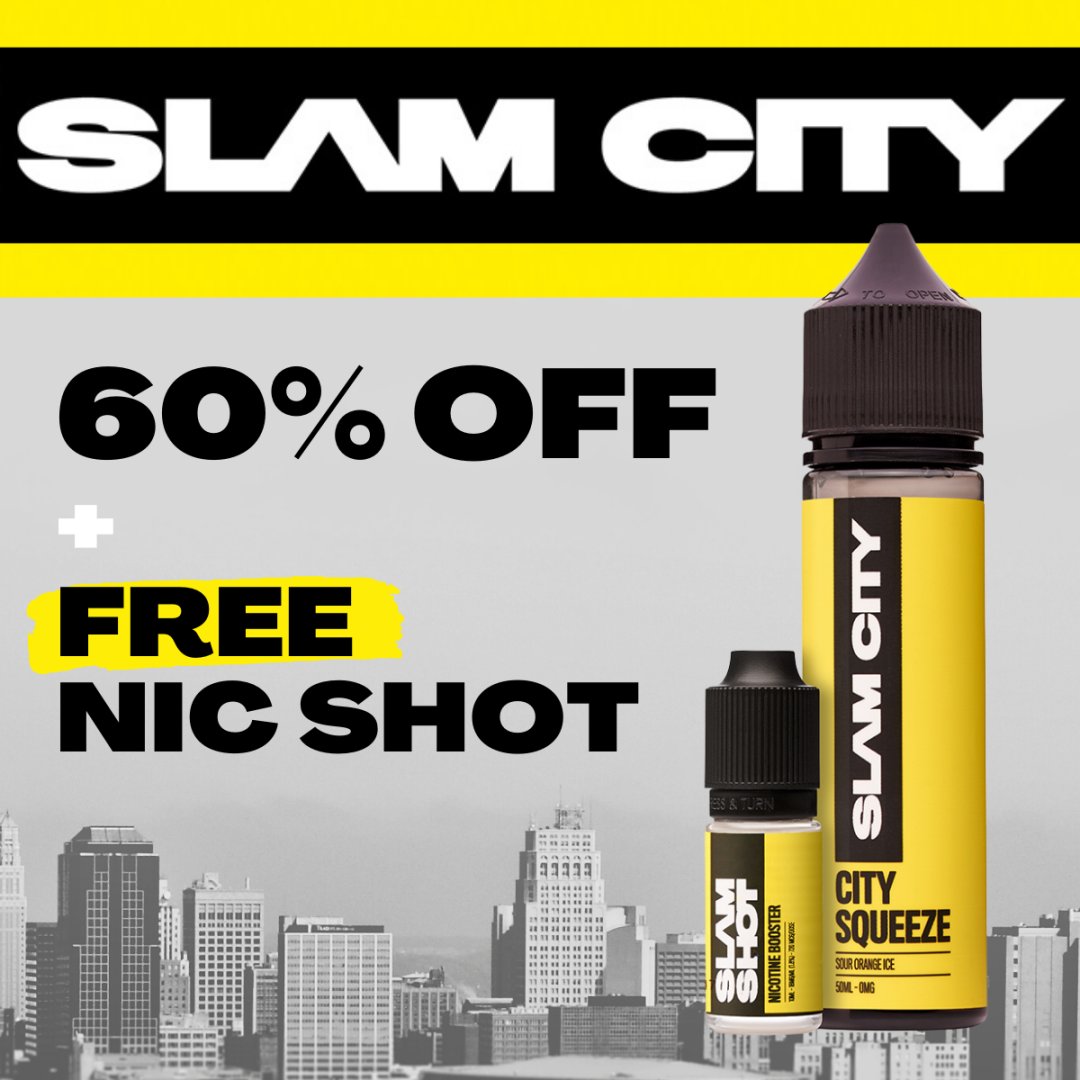 VapeGreenUK's tweet image. Check out our exclusive offer on #SlamCity 50ml shortfills: 60% off, plus a free nic shot! Available now on our website. 
rdar.li/vdy8Pgb

#vape #vaping #vapegreen #eliquid #shortfill #shortfills #vapefam #vapeuk #ukvapers #vapejuice #freeshipping #freeukdelivery