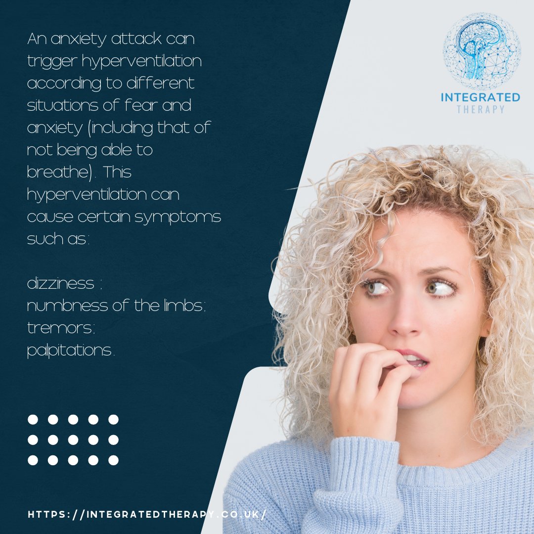 IT_therapyuk's tweet photo. An anxiety attack can trigger hyperventilation according to different situations of fear and anxiety. This hyperventilation can cause certain symptoms such as:
dizziness
numbness of the limbs
tremors
palpitations
#integratedtherapy #mentalhealthawareness #mentalhealth https://t.co/jHBBMbPrDG