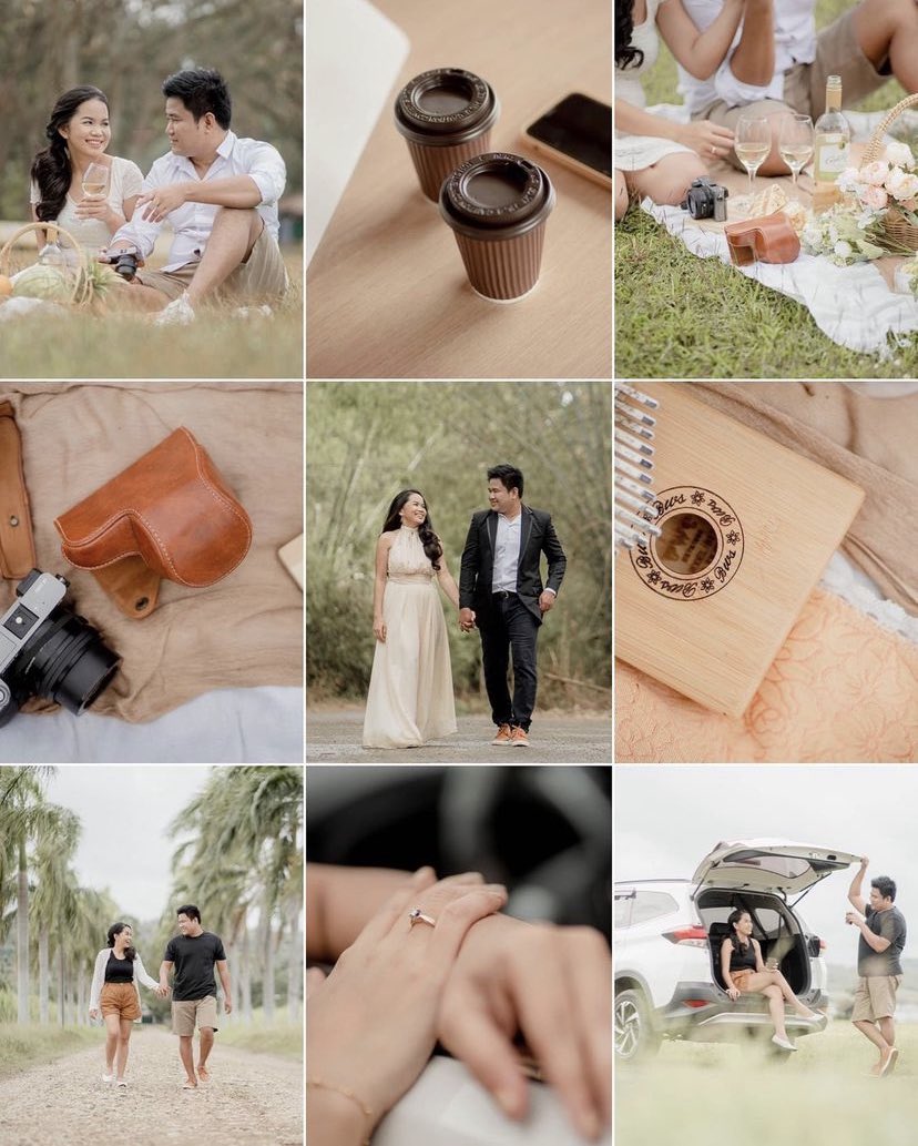 🤍🧡🤎 Our DIY prenup setup + the amazing photographer made our requested presets possible. 
#earthy
#2monthsago
#prenup
#art