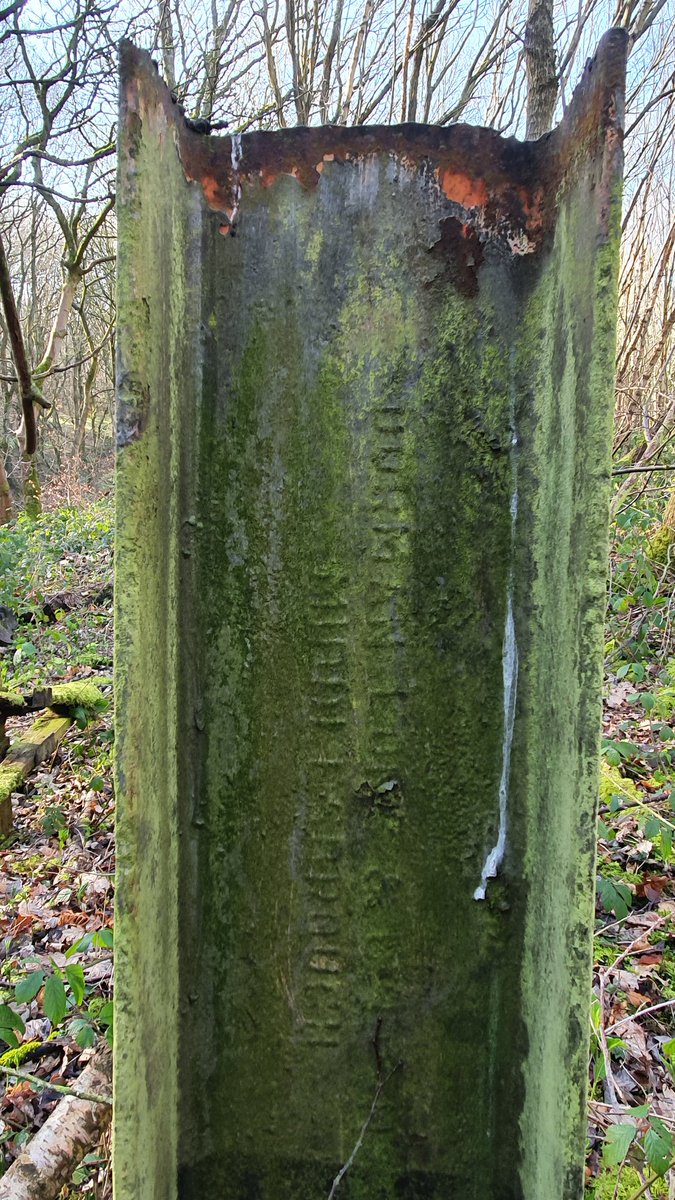 Severed remains of catenary at Deepcar <a href="/WoodheadRoute/">The Woodhead Route</a> complete with steel manufacturers name Doorman Long of Middlesbrough.