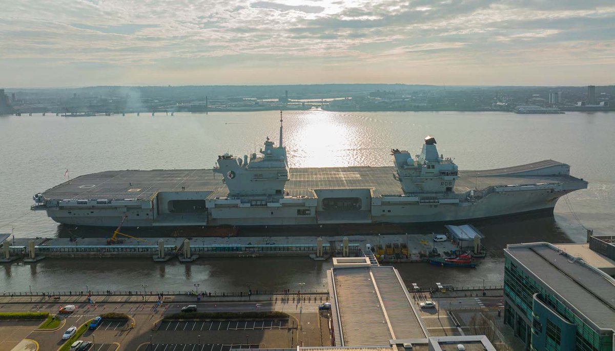 HMS Queen Elizabeth alongside at the City of Liverpool Cruise Terminal.