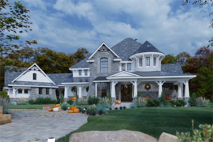 DesignersDirect's tweet image. About House Plan 8712: dfdhouseplans.com/plan/8712/

🛌 Bedrooms: 4 | 🚽 Bathrooms 4 | 📏 Square Feet 3,349 |  🏡 Stories 2| 🚘 Garage 3