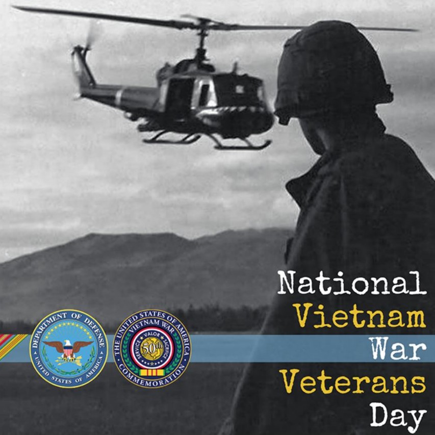 Today is National Vietnam War Veterans Day, a day to pay tribute to the millions who served, and the millions more who awaited their return. We honor their proud legacy with our deepest gratitude.

#VietnamVeteransDay
#ThankVietnamVets
#SeeThemThankThem