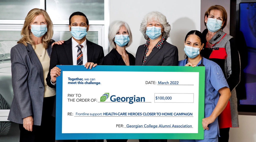 🙏 Thank you to @georgianalumni for donating $100,000 to the Frontline Support: Health-care Heroes Closer to Home campaign. 

"Donations like this will ensure our future nurses have every opportunity to study and build their careers locally.”

Learn more: bit.ly/3wZJebF