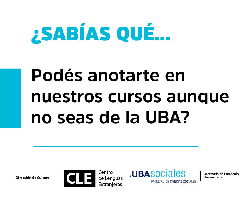 ¡ÚLTIMOS DÍAS DE INSCRIPCIÓN!
.
.

Toda la información sobre días, horarios y aranceles, la encontrás en lenguasextranjeras.sociales.uba.ar/cursos-virtual….
.
.

#UBA #UBAOnline #UBASociales #Fsoc #Sociales #Curso #Inglés #Coreano #Italiano #Francés #Portugués #Cursos #Inscripciones #cursosvirtuales