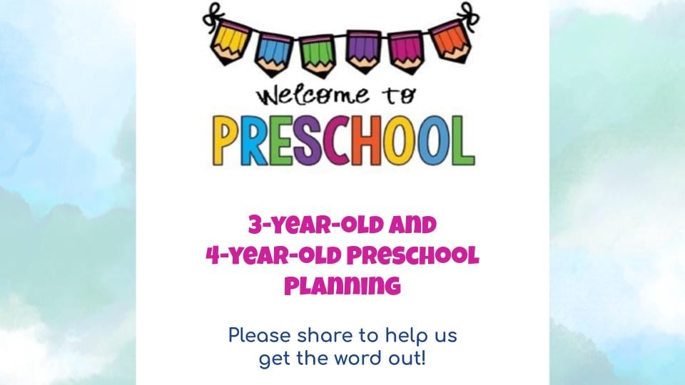 The time is here to plan for preschool next year!

Please click the links below to read more information and sign your child up for either 3-year-old Preschool or 4-year-old Preschool!

3-year-old Preschool: forms.gle/QCsdd8Dn4ihbwz…

4-year-old Preschool: forms.gle/QS5UpvRuLvxnUS…