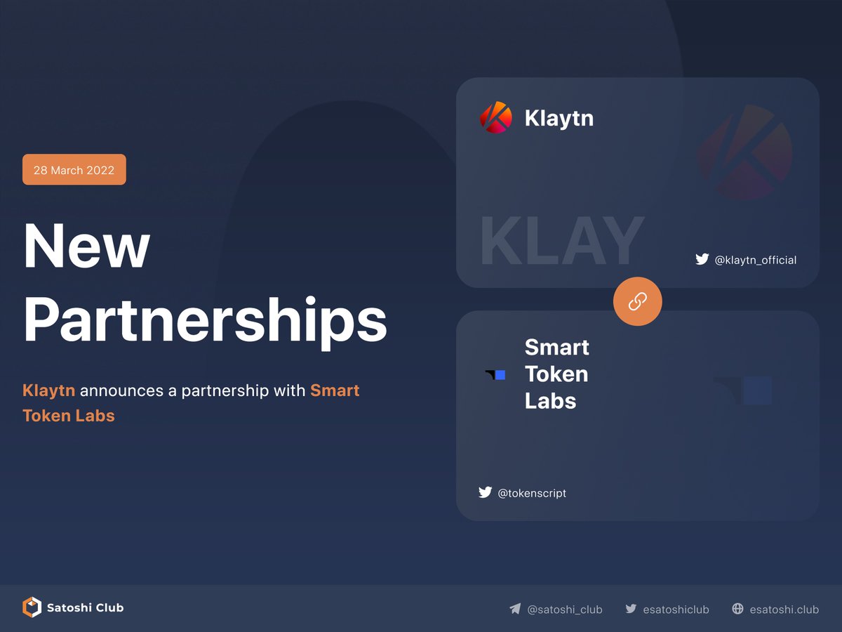 esatoshiclub's tweet photo. ๐ฅ Klaytn announces a partnership with Smart Token Labs
๐More information: https://t.co/MKaGu8DznC
๐Follow @esatoshiclub
#klaytn #smarttokenlabs
#partnership #satoshiclub https://t.co/4Fwg3GshEP