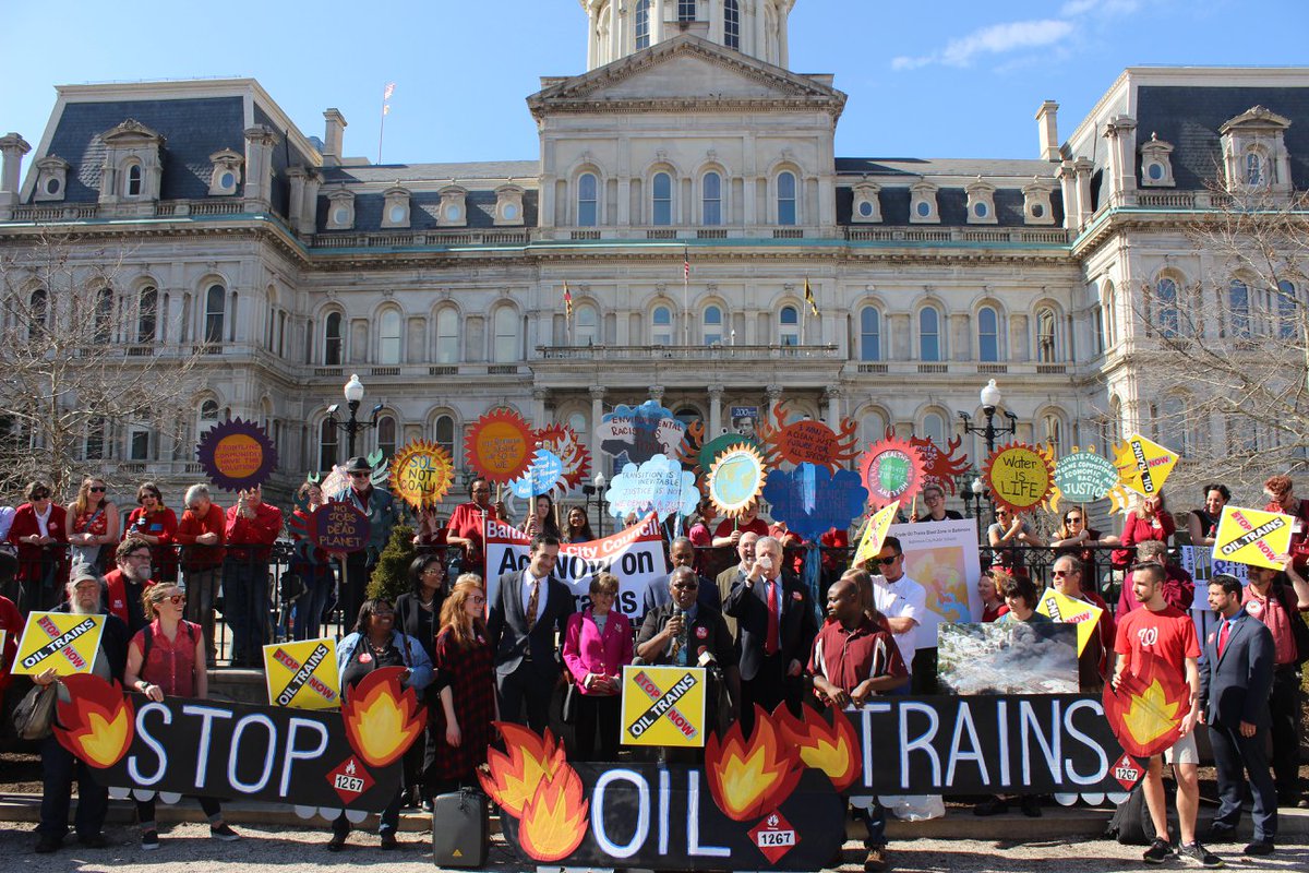 Four years ago this week, #Baltimore made history by becoming the first East Coast city to use zoning to ban a type of fossil fuel infrastructure: crude oil terminals! Baltimore fought back against the dangers of #BombTrains & led on #ClimateAction. #StopOilTrains