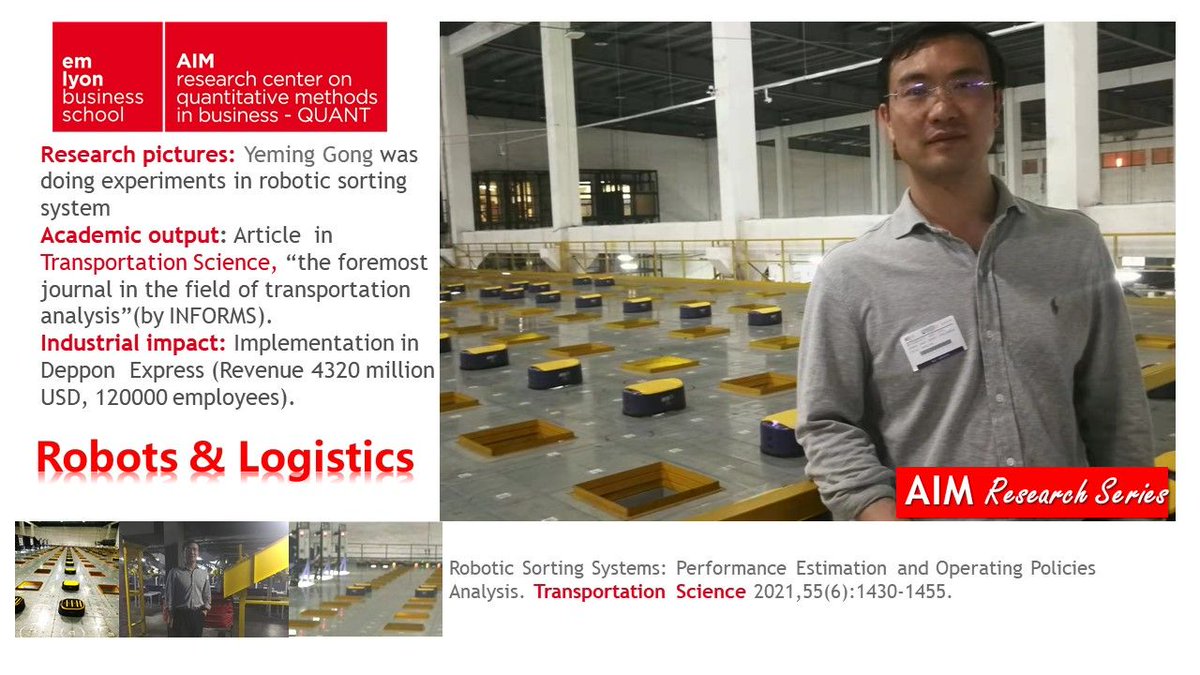 AIM_INST's tweet photo. AIM Head @YemingGong, cooperated with an international team from academics and industries, published a paper about robotic sorting systems in a leading journal “Transportation Science”. 
https://t.co/YLFpti9Ae4
#Robot #AI #warehousing #Digital #logistics #algorithms #supplychain https://t.co/oJDyLa9773