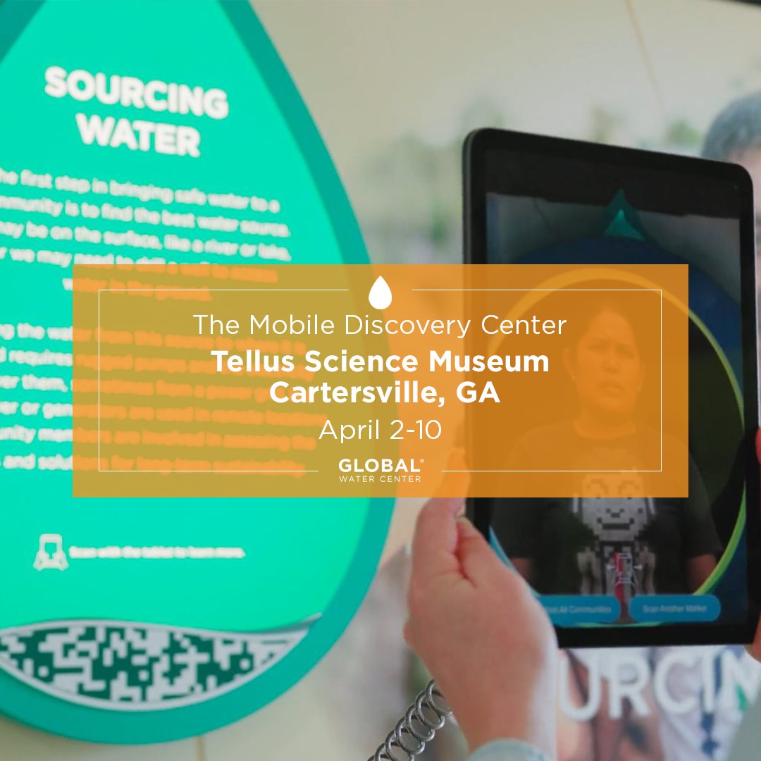 globalwaterctr's tweet photo. Calling our friends in the #Atlanta area! We will be at the @tellusmuseum in Cartersville, GA, from April 2-10 to bring you an #educational and highly #interactive experience that's fun for the whole family. https://t.co/oWtrQxfOir https://t.co/xnmxzwokwg