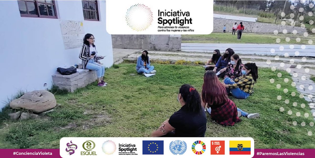 FundacionEsquel's tweet photo. 💪#SpotlightEC | 💜 #ConcienciaVioleta, #ParemosLasViolencias♀️
Colectivo Killa desarrolló cierre de talleres: “Autocuidado y amor propio del proyecto #YoImporto”, con el propósito de establecer vínculos de sororidad y confianza entre las participantes. https://t.co/YhXD5iz5GX