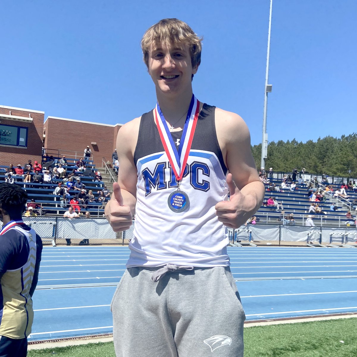 MPCAthletics's tweet photo. #MPCtrack team ran well at the Cobb County Championships
Shotput:
S.Catron 6th
C.Ealey 4th &SR
HighJump:
H.Stevens 7th
M.Mumford 4th
J.Fields 2nd
Pole Vault:
C Mckenzie 2nd &SR
4x200m 2nd &SR
R.Adams, J.Thomas, C.Hewling, M.Lott
K.Breckley, E.Lactivia, K.Abernathy, J.Myrthil https://t.co/KGmKNuwkoP
