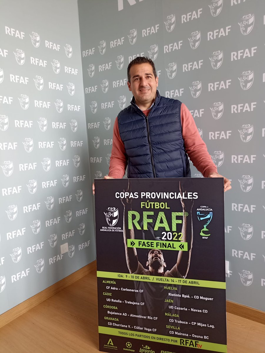 RFAF's tweet photo. 🏆Ya vienen, ya vienen 🤩

⚽#PabloLozano presenta las finales de las Copas Provinciales.
🗓 Del 9 al 17 de Abril -ida y vuelta-. 
📺En directo @RFAF_tv 

ℹ https://t.co/POdS75aJTO

#CopasProvinciales https://t.co/BqbG8Ns7Ju