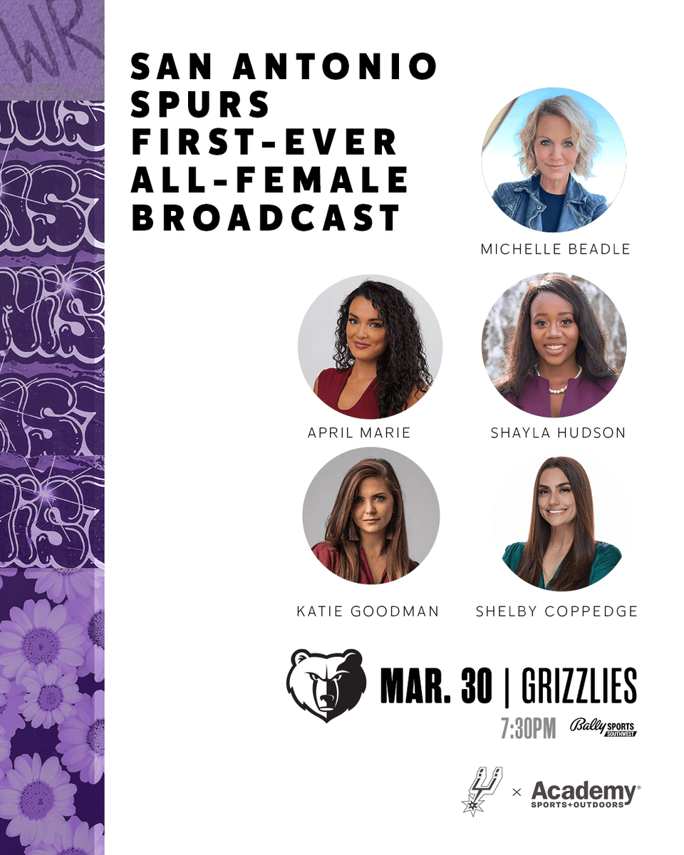 We're making HERSTORY when we return home Wednesday!

Introducing the San Antonio Spurs first-ever all-female broadcast on @BallySportsSA 📺👏

#WomensHistoryMonth | #PorVida