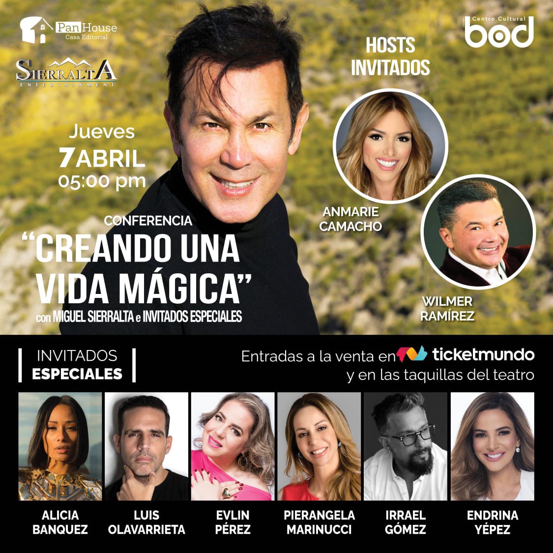 CARACAS 🇻🇪 Estoy Feliz y Emociónado de que el Jueves 7 de Abril justamente en la semana de mi cumpleaños que es el Domingo 10 🎉 Presento mi conferencia “Creando Una Vida Magica” en @cculturalbod con unos invitados especiales increíbles