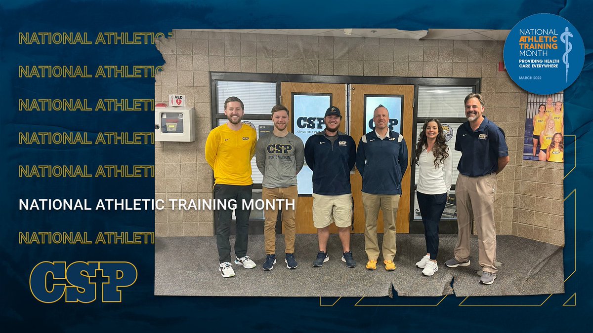 CSPBears's tweet photo. National Athletic Training Month is held every March in order to spread awareness about the important work of athletic trainers. In conjunction with National Athletic Training Month, we want to thank our athletic trainers for all that they do for our student-athletes!

#NATM2022 https://t.co/ubeJpErjGE