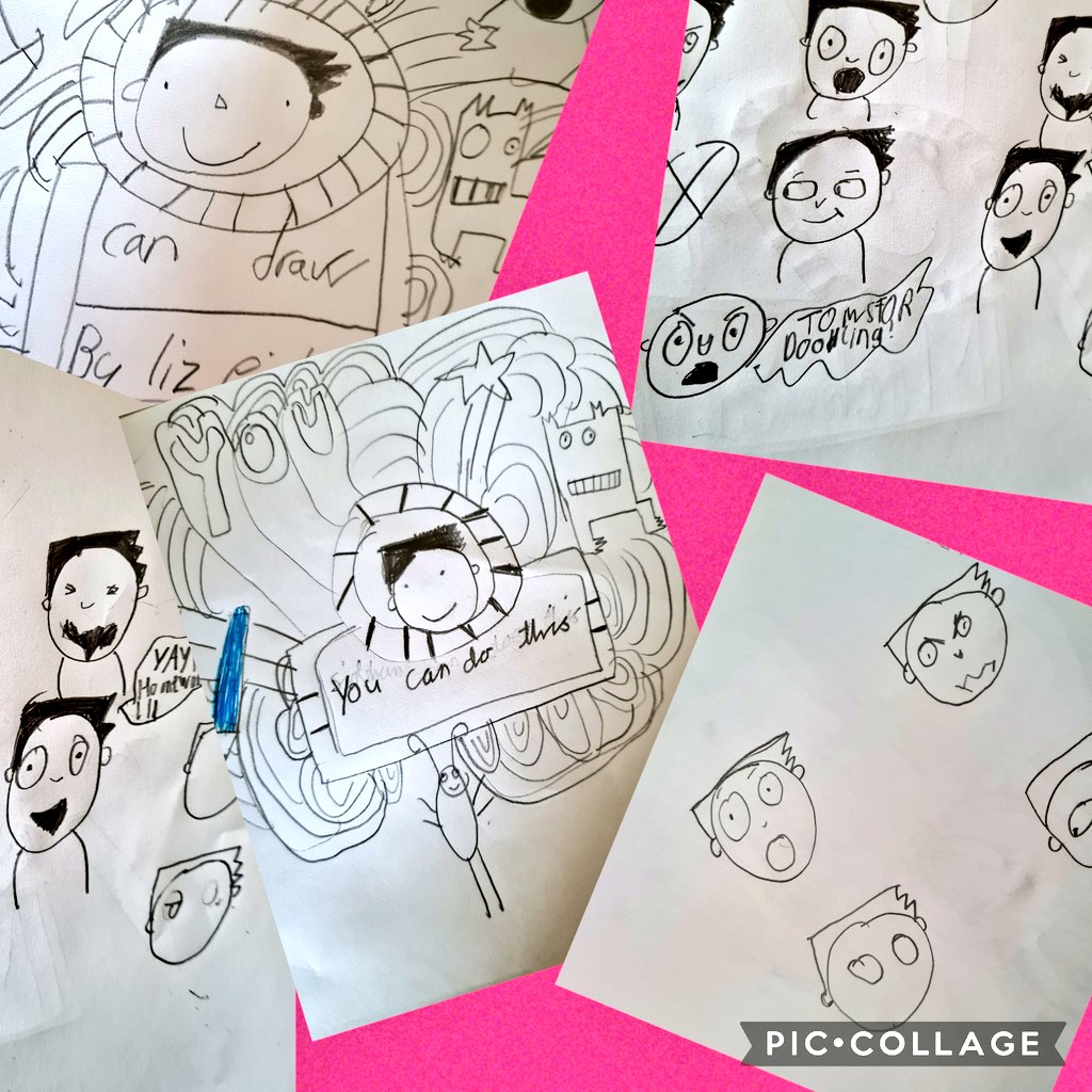 RangMsharrison's tweet photo. We loved our draw-along with @LizPichon this morning @kinvarans #YouCanDraw #TomGates ✏️🗒 https://t.co/peGkQBgY8b