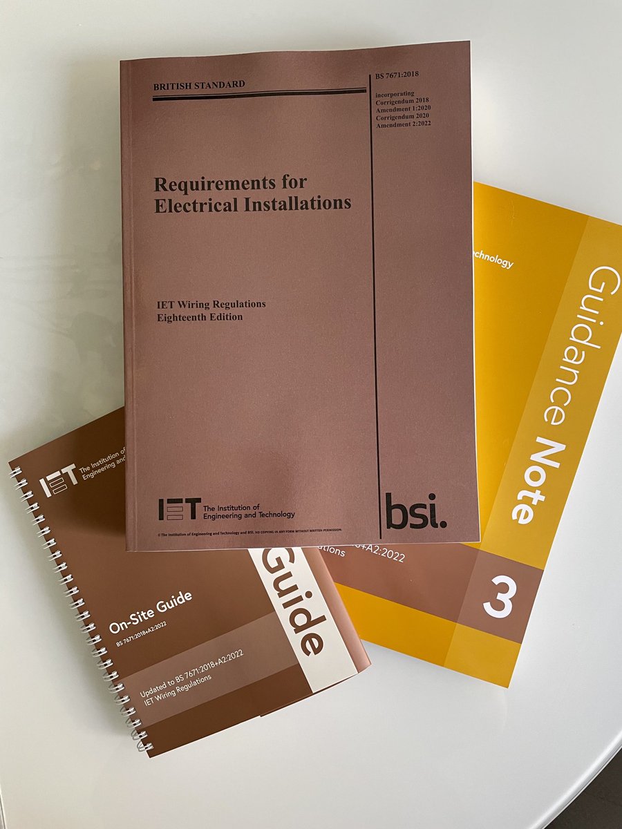 CJHElectrical's tweet photo. Thanks ⁦@TheIET⁩ for the swift delivery of the new #bs7671 #amendment2 look forward to getting stuck into the changes. 👍 https://t.co/UwphopggYM