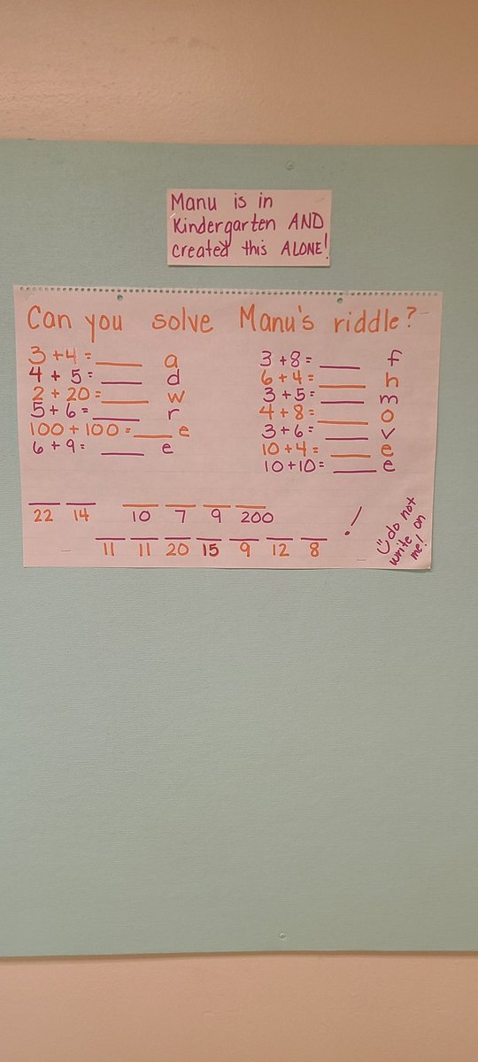 Brooke(Bailey)Elarms (@missbaileyrrisd) on Twitter photo Can you solve this riddle? Created by a <a href="/PondSpringsElem/">PondSprings</a> kinder student. Can you solve this riddle? Created by a <a href="/PondSpringsElem/">PondSprings</a> kinder student.