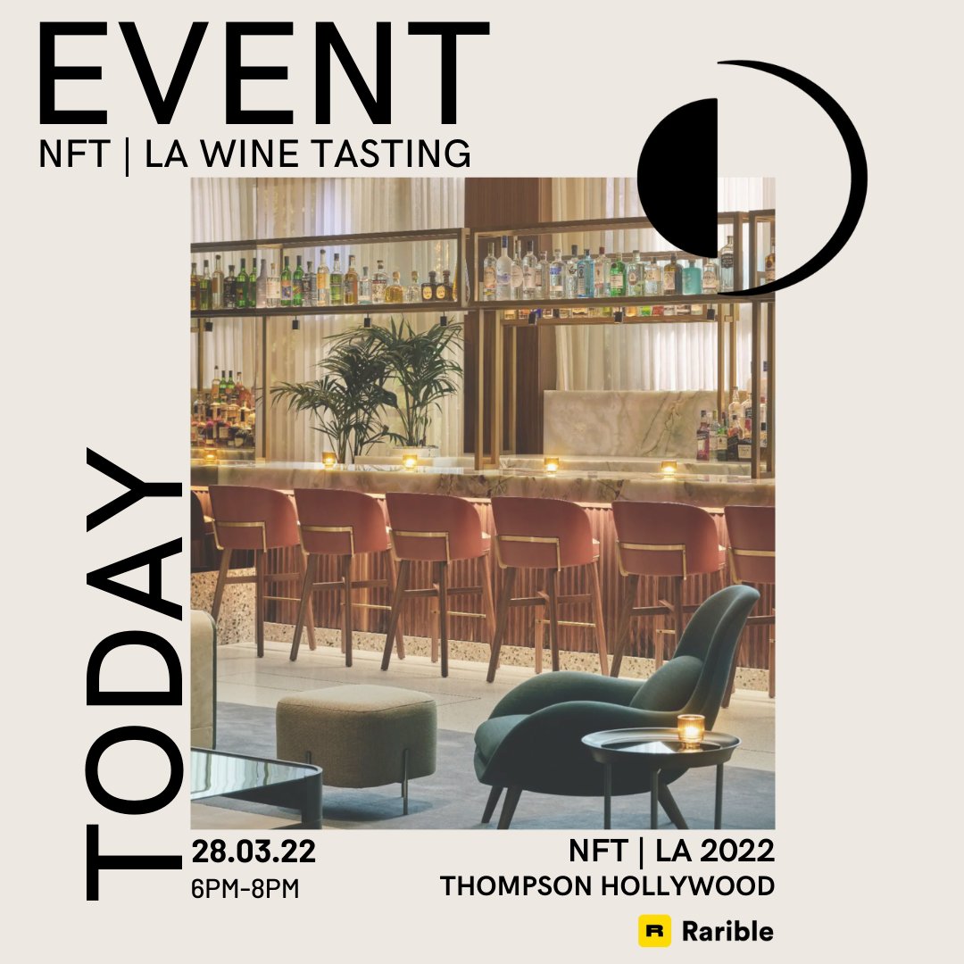 🙌🚨 SOLD OUT - Tonight we'll be popping some super rare bottles 🍷 with @rarible @thompsonhotels Hollywood for @NFTLAlive! 👀Will you be there? #ClubdVIN #NFTWineClub #WineNFT #DigitalCork #TastingToken #NFTWine #RareWineTasting #ThompsonHollywood #Rarible #NFTLA