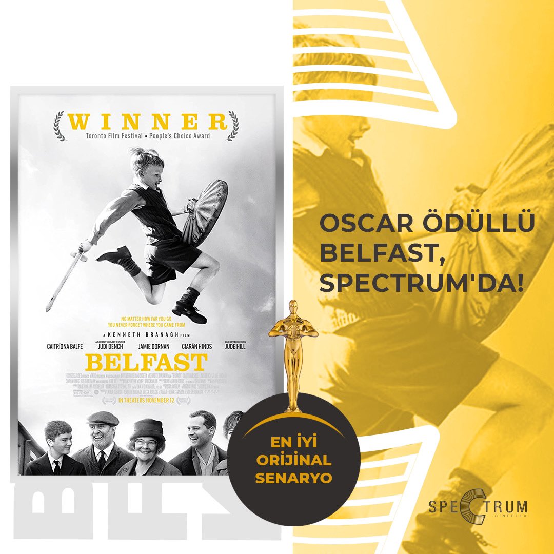 En iyi orijinal senaryo Oscar Ödüllü Belfast Spectrum’da vizyonda.  🎞 

#SpectrumSinema #Sinema #FilmKaldığıYerdenDevamEdiyor #Film #VizyonFilmleri #SinemaKeyfi #FilmKeyfi #Belfast