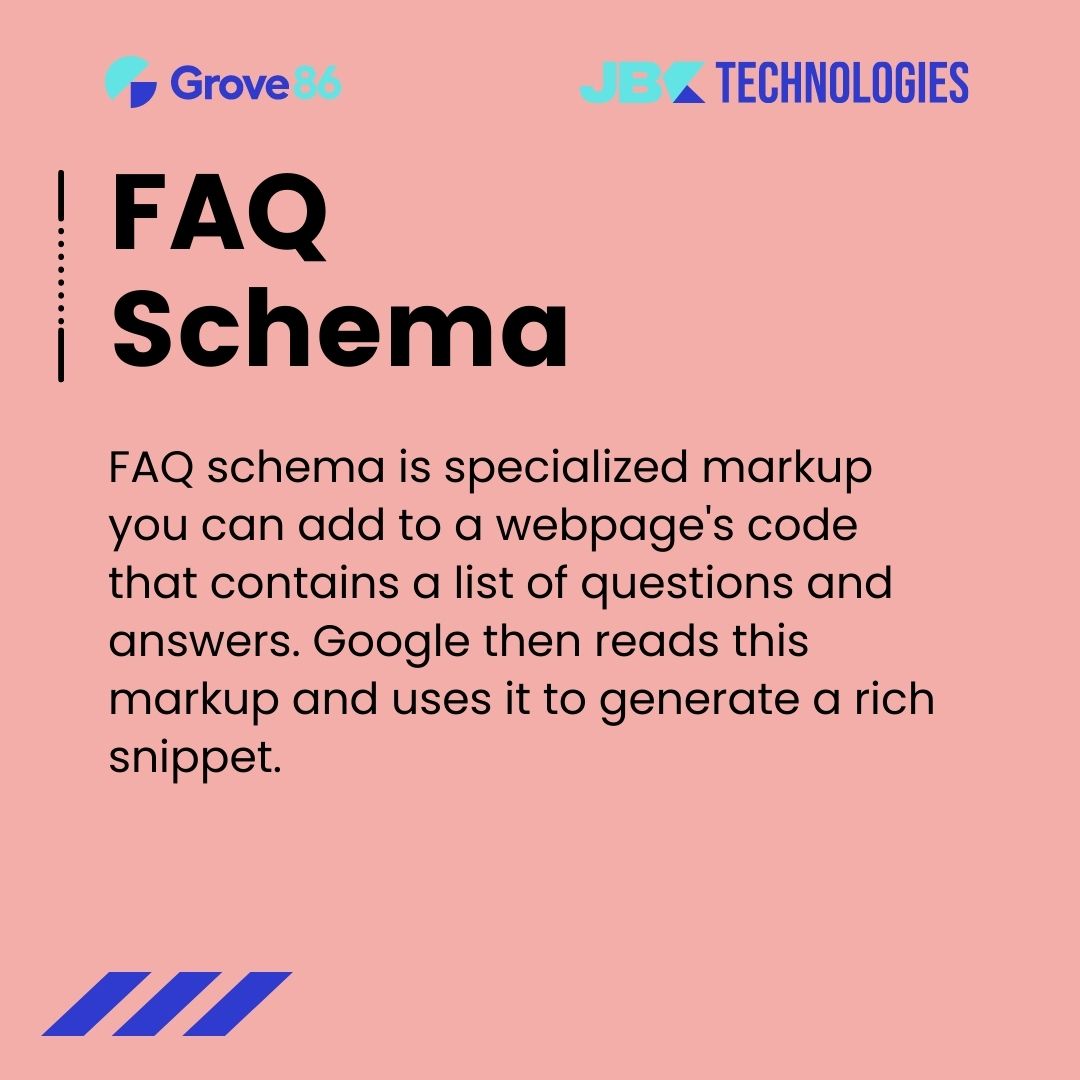 Grove86LLC's tweet photo. (6/6) Types of Schema 
FAQ Schema
#seo #seoagency #Schemamarkup #faqschema https://t.co/OyHdM8vHGC