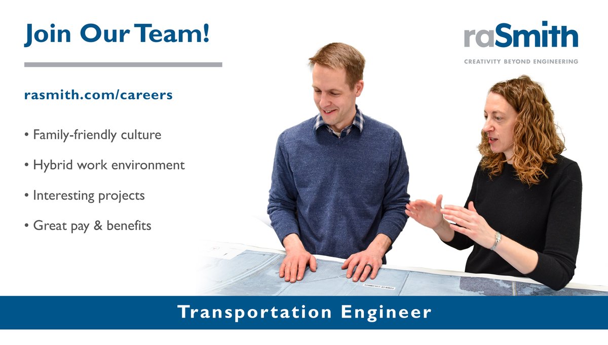 raSmithsocial's tweet image. Discover why raSmith is voted a best place to work, year after year. Join our award-winning firm as a transportation engineer in Appleton, WI, and get ready to elevate your career. Apply now: bit.ly/2D9A5qw