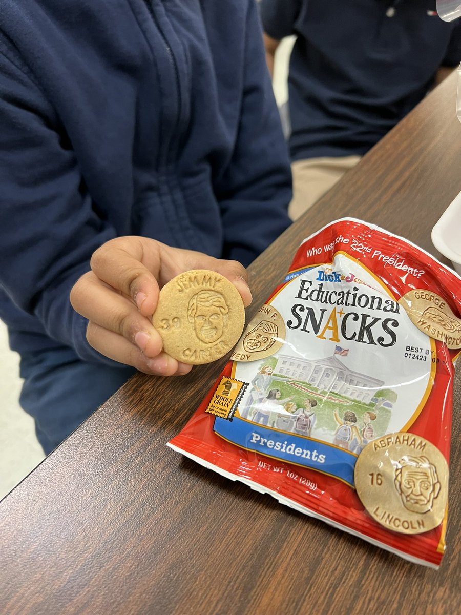 msluz2nd's tweet photo. Last week in Social Studies we learned about President Jimmy Carter. My students were so excited to see him on their cookies at lunch today! https://t.co/iell6OqkPg