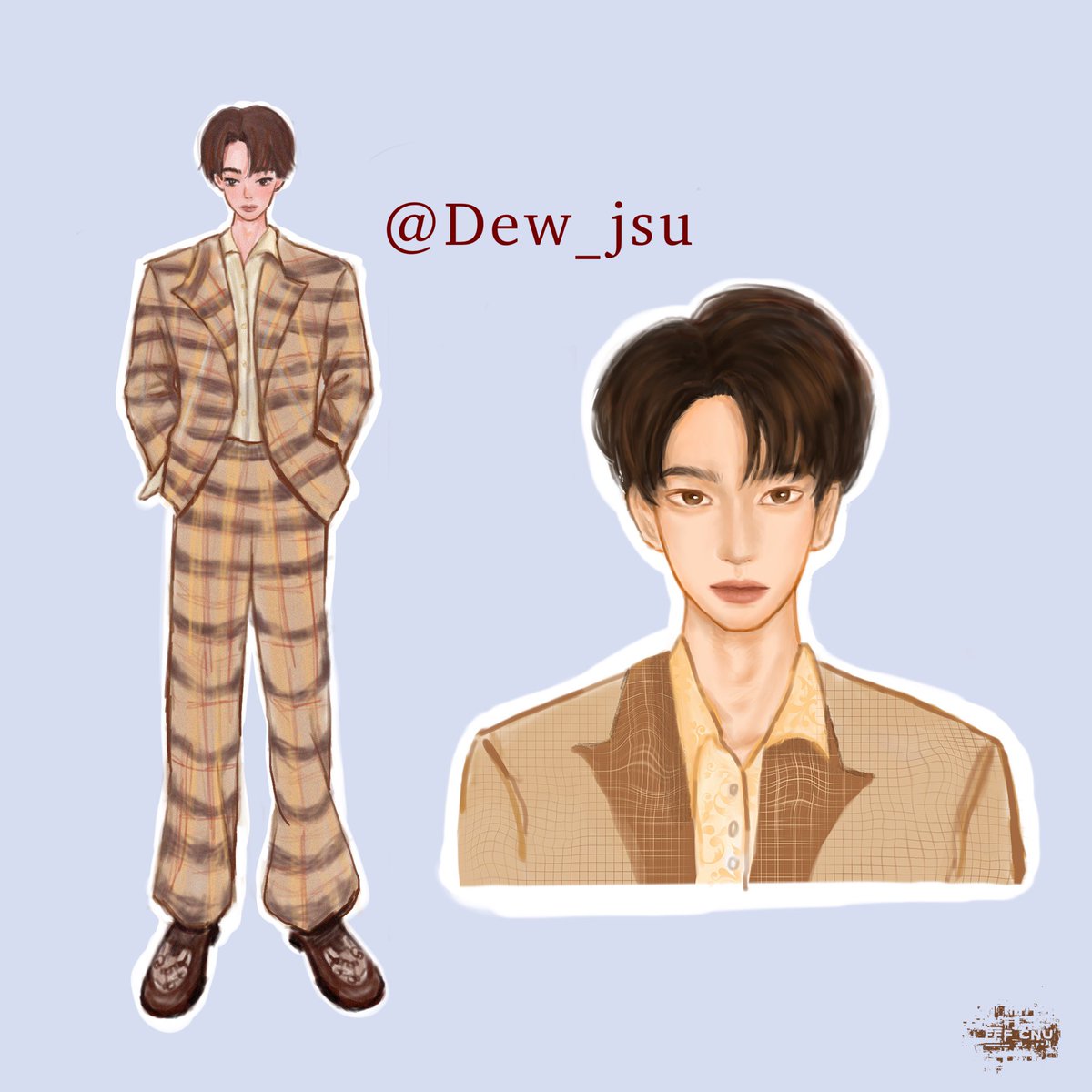 Cnufff's tweet photo. When I just ordered takeout, I suddenly remembered that I was too fat and slapped myself in the face. How can I be distracted when ordering takeout 
—-I don't know what color to choose for the background. Send it all—
#dew_jsu Good Night @dew_jsu #loveu #JsuAcademyArtworks https://t.co/7hwIwW5sGD