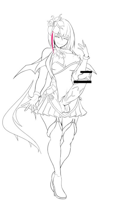 描きたくなったので、ふたなりチンポ生やしてあげました。
色塗りはまだ途中です。衣装の光沢付けるの難しい……
完成させたらふたなり差分と陰毛差分付けてpixivにあげます 