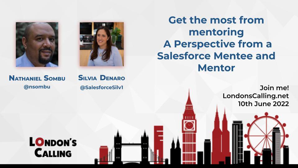 <a href="/NSombu/">Nathaniel Sombu</a> and I will share our story as #Salesforce mentor &amp; mentee and will talk about how to“Get the most from mentoring” <a href="/LDNsCall/">Londons Calling</a>. We would love to hear your stories too and share them on day. 🙏🏻 Please get in touch or comment! #LDNsCallMentoring