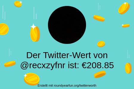 Mein Twitter-Wert ist: €208.85

Finde deins mit myfunaround.me/twitterworth?g…

⠀