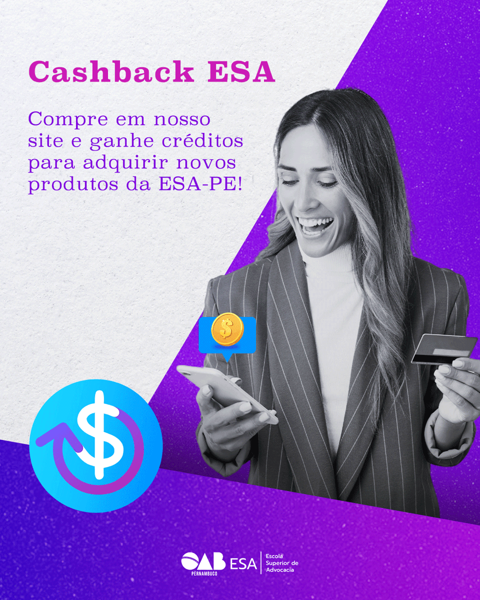 ESAOABPE's tweet photo. Já conhece o CASHBACK ESA? Na compra de cursos ou em inscrições para congressos e eventos promovidos pela ESA-PE você ganha uma porcentagem do valor para investir na compra de novos produtos no site da ESA-PE.
Acesse o nosso site e garanta o seu! 😉
#ESA #ESAPE https://t.co/INm80CseUm