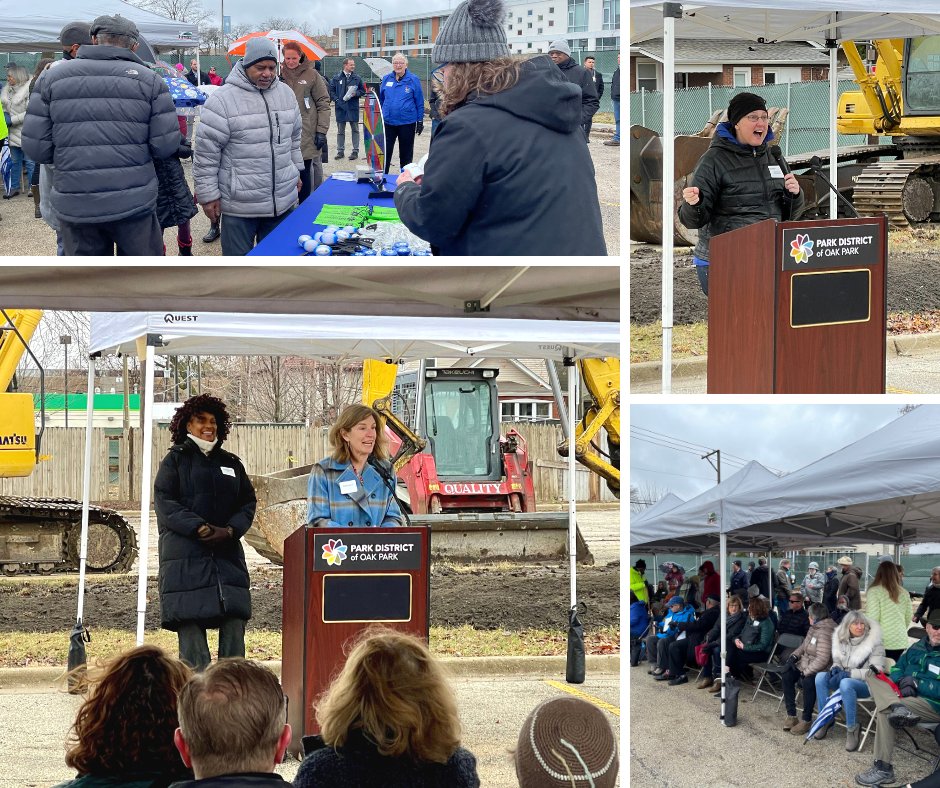 ParkDistOakPark's tweet photo. Thank you to President of the Park District Board of Commissioners, Kassie Porreca, Illinois Senate President Don Harmon’s Chief of Staff, Eileen Lynch, State Representative, Camille Lilly, and our board for making the CRC groundbreaking one for the books! #PDOP4ME #PDOP https://t.co/ZsCd7YxlUj