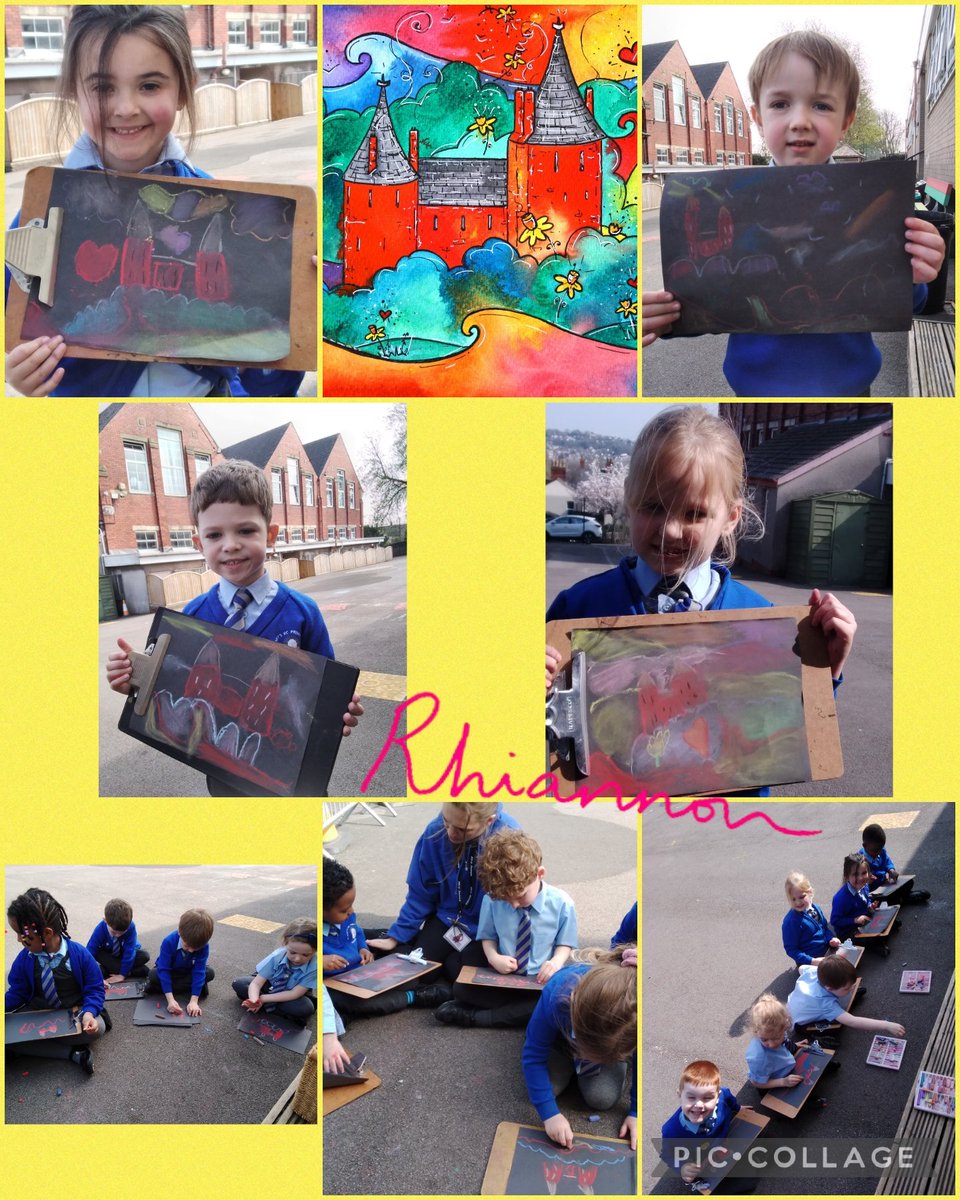 Active Ants were inspired by our visiting Welsh artist Rhiannon Roberts today and had a go at recreating her amazing Castell Coch Magic artwork using soft pastels!Ymdrech ffantastig pawb!👏<a href="/rhiannon_art/">Rhiannon Roberts</a>