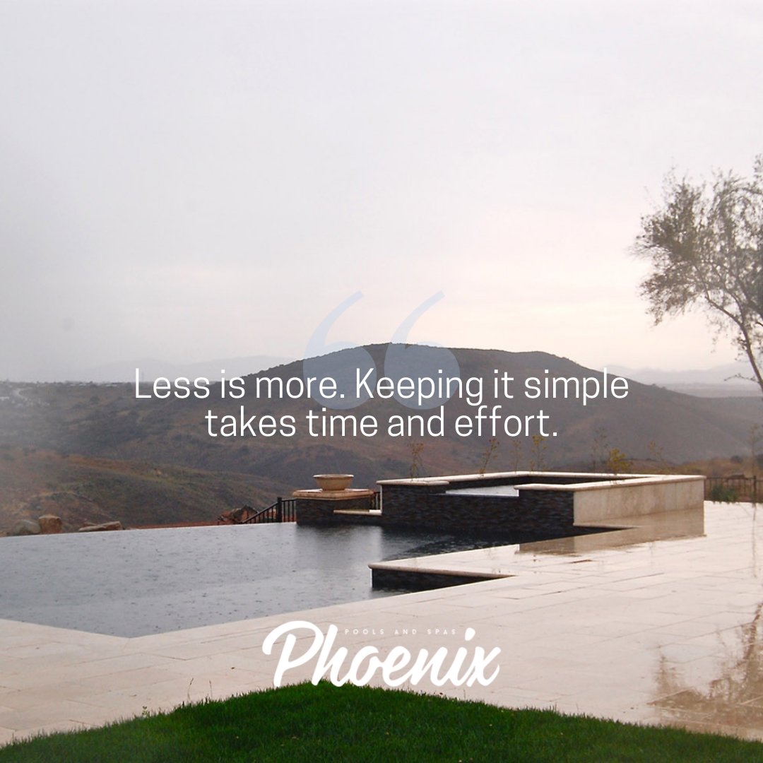 PhoenixPoolsSpa's tweet image. "Less is more. Keeping it simple takes time and effort." – Jeff Bullas.
.
.
#pooldesigns #custompools #poolandspas #poolcontractor #OrangeCounty #Temecula #PhoenixPools #PhoenixPoolsandSpas