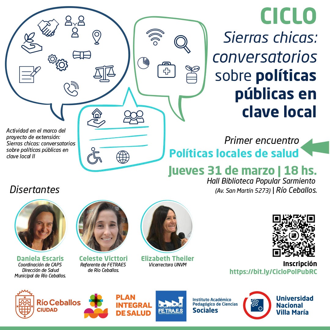 TheilerEli's tweet photo. Este jueves participaremos del primer encuentro del ciclo de conversatorios sobre políticas públicas en clave local.

La actividad se realizará en la Biblioteca Popular Sarmiento de Río Ceballos, desde las 18 hs.

Pueden inscribirse a través de: https://t.co/YaSD9AqUgm https://t.co/fFJK1VzBer